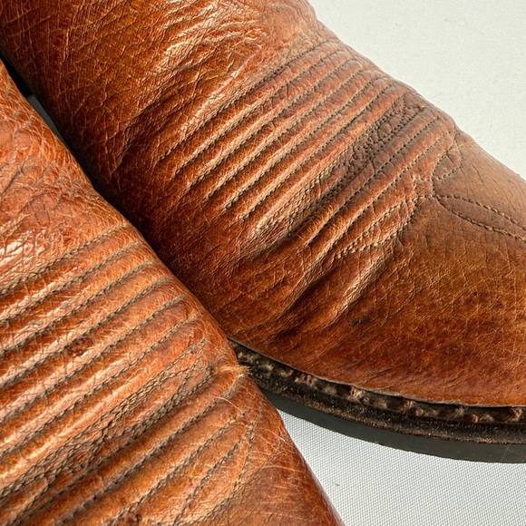 Vintage Lucchese Brown Leather Cowboy Boots - Picture 13 of 13